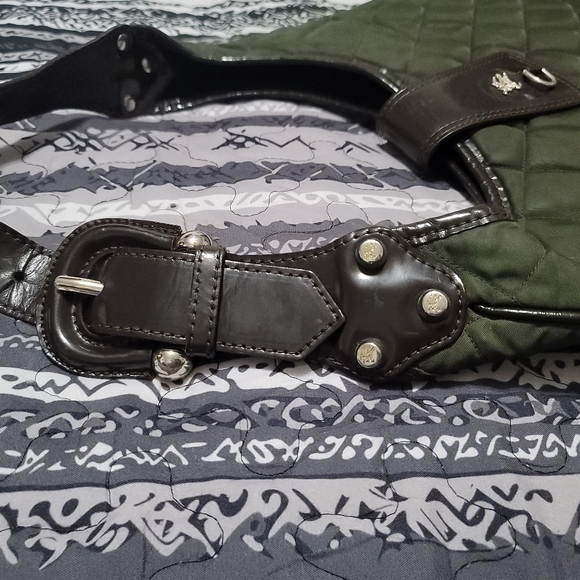 Burberry Green/Brown Quilted Nylon Brook Hobo Bag - Picture 9 of 13